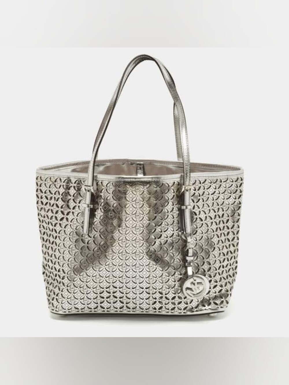 Michael Kors Jet Set Perforated Flower Travel Tote 2pc Set